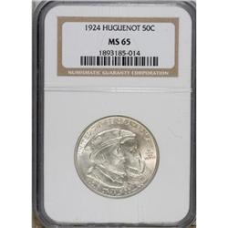 1924 50C Huguenot MS65 NGC. NGC Census: (905/290).