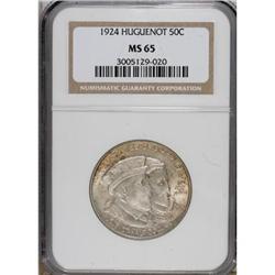 1924 50C Huguenot MS65 NGC. NGC Census: (905/290).