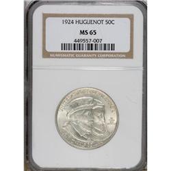 1924 50C Huguenot MS65 NGC. NGC Census: (905/290).