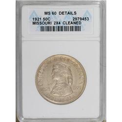 1921 50C Missouri 2x4--Cleaned--ANACS. MS60 Details.
