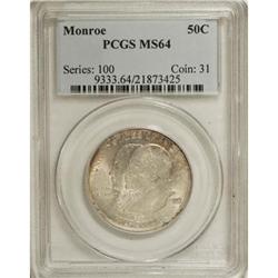 1923-S 50C Monroe MS64 PCGS. PCGS Population (1319