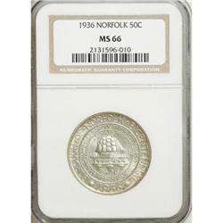 1936 50C Norfolk MS66 NGC. NGC Census: (965/619).