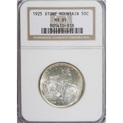 1925 50C Stone Mountain MS65 NGC. NGC Census: (196