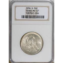 1936-D 50C Texas MS67 NGC. NGC Census: (222/5). PC