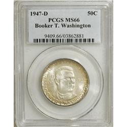1947-D 50C Booker T. Washington MS66 PCGS. PCGS Po