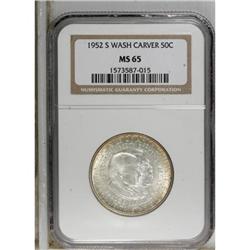 1952-S 50C Washington-Carver MS65 NGC. NGC Census: