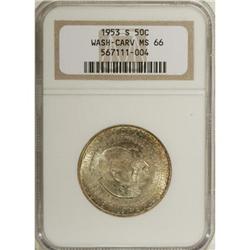 1953-S 50C Washington-Carver MS66 NGC. NGC Census:
