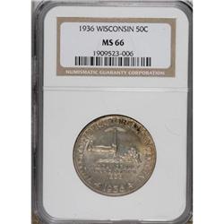 1936 50C Wisconsin MS66 NGC. NGC Census: (1123/322