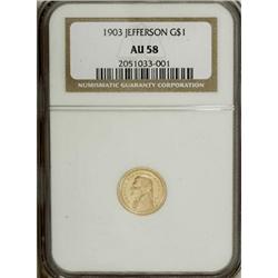 1903 G$1 Louisiana Purchase/Jefferson AU58 NGC. NG
