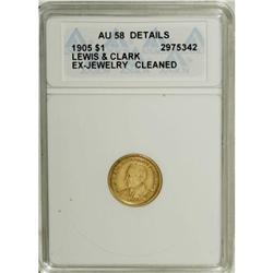 1905 G$1 Lewis and Clark--Cleaned, Ex-Jewelry--ANACS