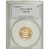 Image 1 : 1989-W G$5 Congress Gold Five Dollar MS70 PCGS. PC