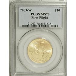 2003-W G$10 First Flight Gold Eagle MS70 PCGS. PCG
