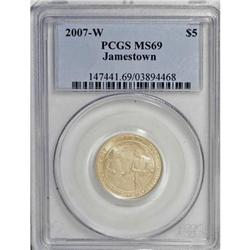2007-W $5 Jamestown MS69 PCGS. PCGS Population (0/