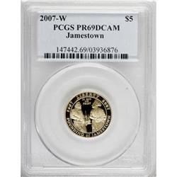 2007-W $5 Jamestown PR69 Deep Cameo PCGS. PCGS Pop