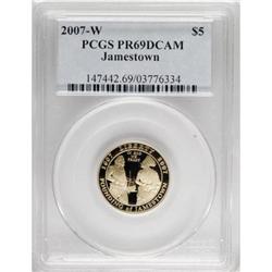 2007-W $5 Jamestown PR69 Deep Cameo PCGS. PCGS Pop