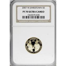 2007-W $5 Jamestown PR70 Deep Cameo NGC. NGC Censu