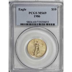 1986 G$10 Quarter-Ounce Gold Eagle MS69 PCGS. PCGS
