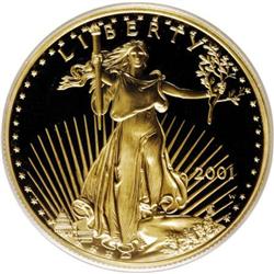 2001-W G$50 One-Ounce Gold Eagle PR69 Deep Cameo PCGS.
