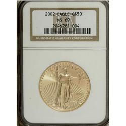 2002 G$50 One-Ounce Gold Eagle MS69 NGC. NGC Censu