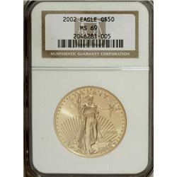 2002 G$50 One-Ounce Gold Eagle MS69 NGC. NGC Censu