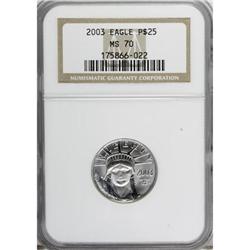 2003 P$25 Quarter-Ounce Platinum Eagle MS70 NGC. N