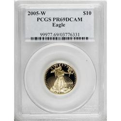 2005-W G$10 Quarter-Ounce Gold PR69 Deep Cameo PCGS.