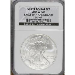 2006-W $1 20th Anniversary Silver Eagle MS69 NGC. NGC