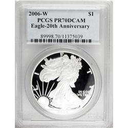 2006-W $1 20th Ann. PR70 Deep Cameo PCGS. PCGS Pop