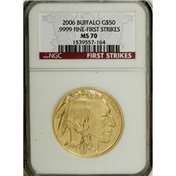 2006 $50 Buffalo One-Ounce Gold MS70 NGC. NGC Census: