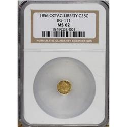 1856 25C Liberty Octagonal 25 Cents, BG-111, R.3, MS