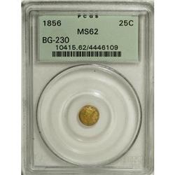 1856 25C Liberty Round 25 Cents, BG-230, Low R.4, MS62