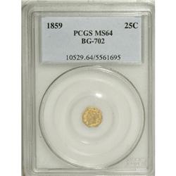 1859 25C Liberty Octagonal 25 Cents, BG-702, R.3, MS