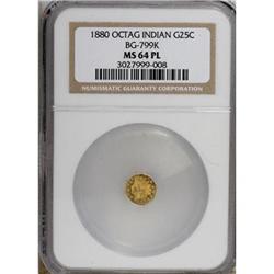 1880 25C BG-799 K MS64 NGC. NGC Census: (0/0). PCGS Po