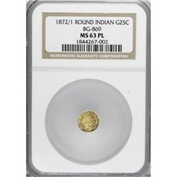 1872/1 25C BG-869 MS63 NGC. NGC Census: (4/8). PCGS Po