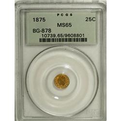 1875 25C Indian Round 25 Cents, BG-878, R.3, MS65 PC