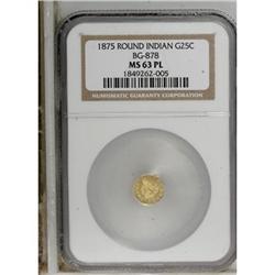 1875 25C BG-878 MS63 NGC. NGC Census: (2/7). PCGS Popu