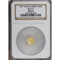 1871 50C Liberty Octagonal 50 Cents, BG-912, R.3, MS