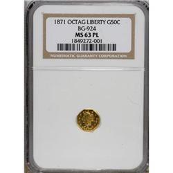 1871 50C BG-924 MS63 NGC. NGC Census: (3/5). PCGS Popu