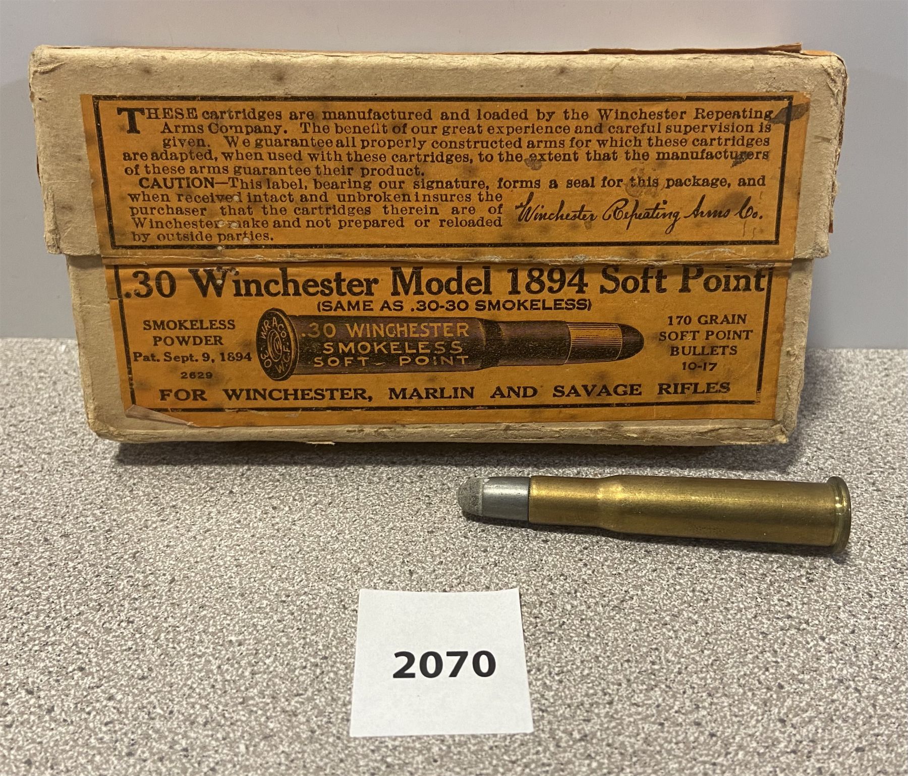 AMMO: 20X WINCHESTER 30 WCF (30/30 WIN) 170GR SP