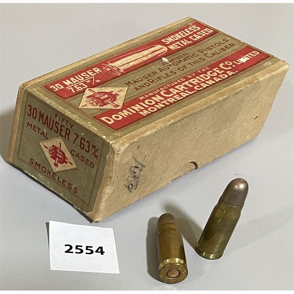 AMMO: 50X DOMMINION 30 MAUSER (7.63X25MM)