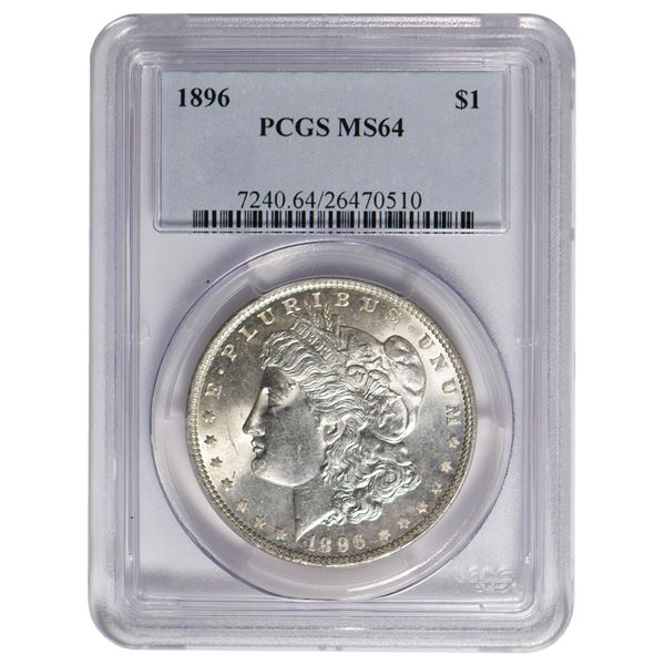 1896 $1 Morgan Silver Dollar PCGS MS64