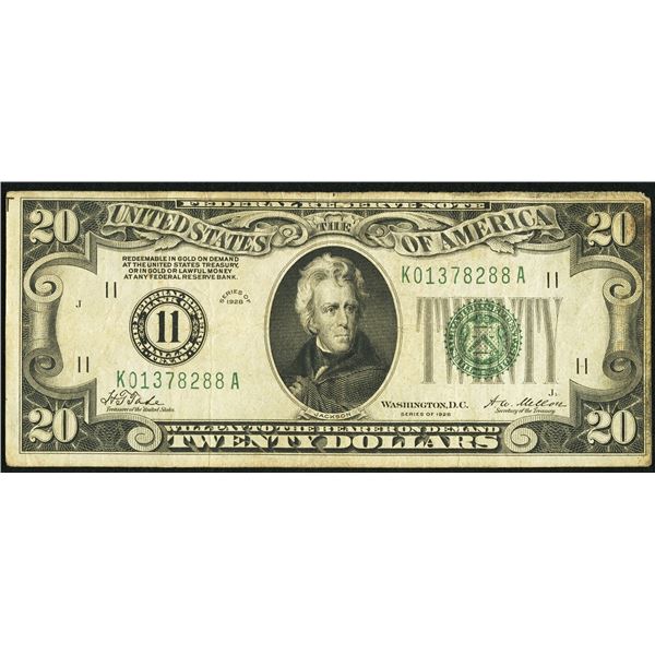 1928 $20 Dallas Federal Reserve Note