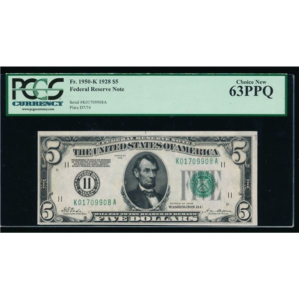 1928 $5 Dallas FRN PCGS 63PPQ