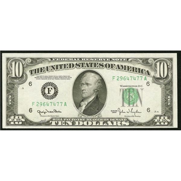 1950D $10 Wide Federal Reserve Note