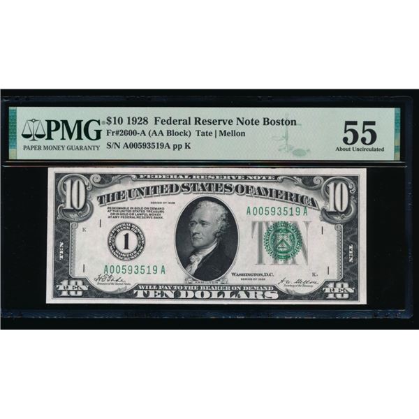 1928 $10 Boston FRN PMG 55