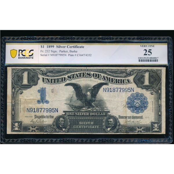 1899 $1 Black Eagle Silver Certificate PCGS 25