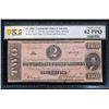 Image 1 : 1862 $2 T-54 Confederate PCGS 62PPQ