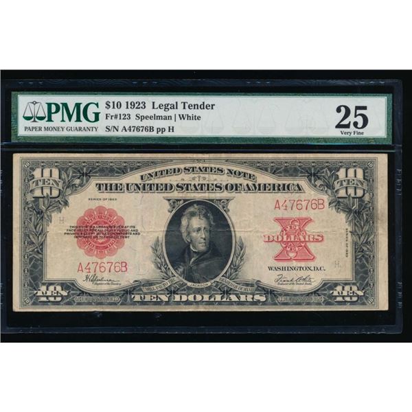 1923 $10 Legal Tender Note PMG 25