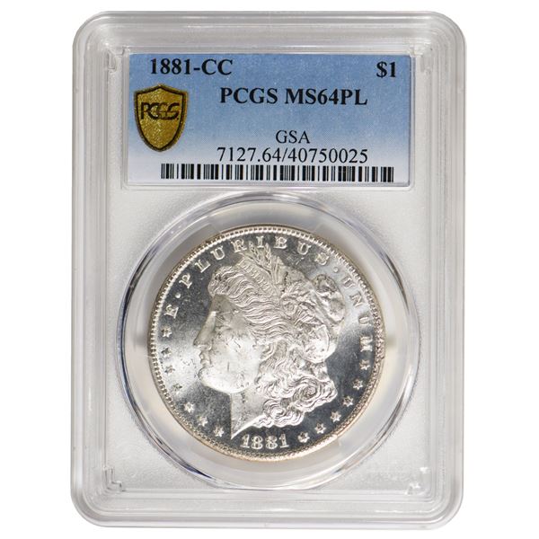 1881-CC $1 Morgan Silver Dollar NGC MS64PL