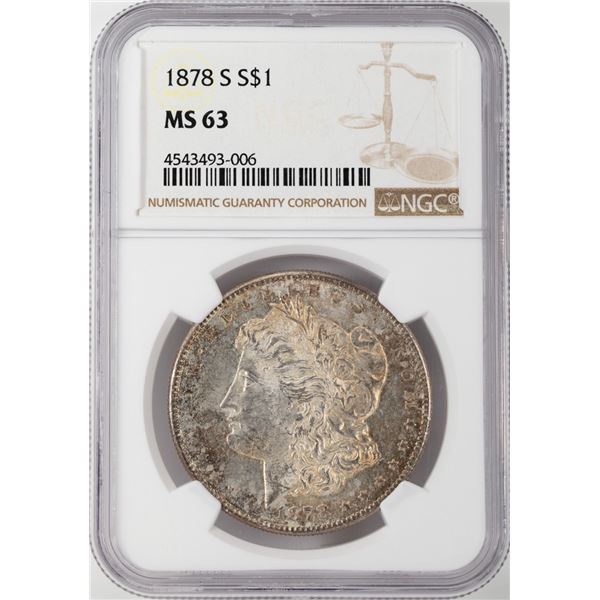 1878-S $1 Morgan Silver Dollar Coin NGC MS63